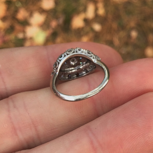 Antique 14kt White Gold Filigree Diamond Ring  Litnon.com