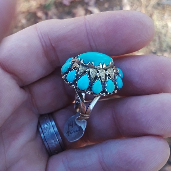 Antique Victorian Persian Turquoise Ring 14 kt  Litnon.com