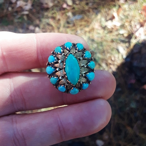 Antique Victorian Persian Turquoise Ring 14 kt  Litnon.com