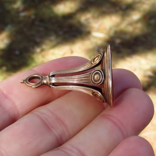 Antique Victorian 14k Yellow Gold Carnelian Intaligo Wax Seal Fob  Litnon.com