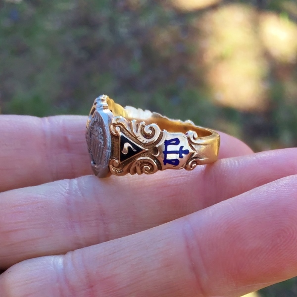 Vintage 14kt Gold and Palladium 32nd Degree Masonic Diamond Ring  Litnon.com