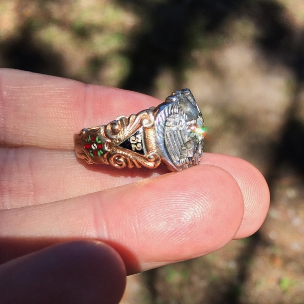 Vintage 14kt Gold and Palladium 32nd Degree Masonic Diamond Ring  Litnon.com