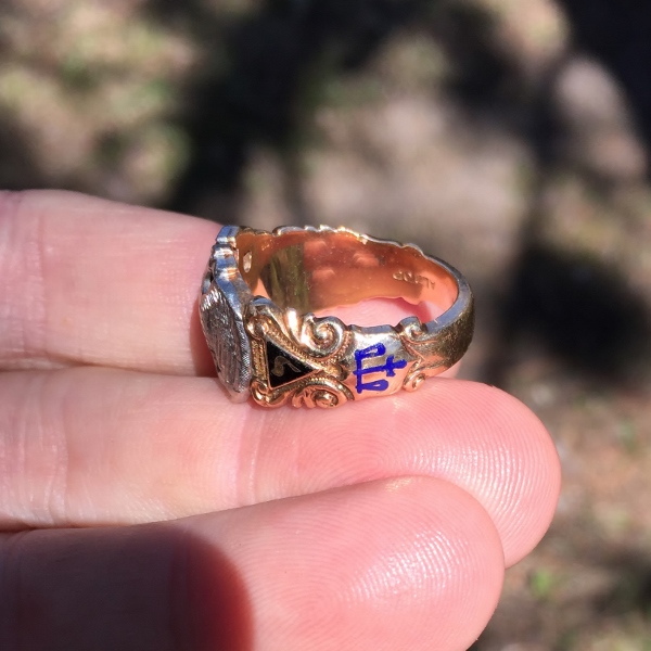 Vintage 14kt Gold and Palladium 32nd Degree Masonic Diamond Ring  Litnon.com
