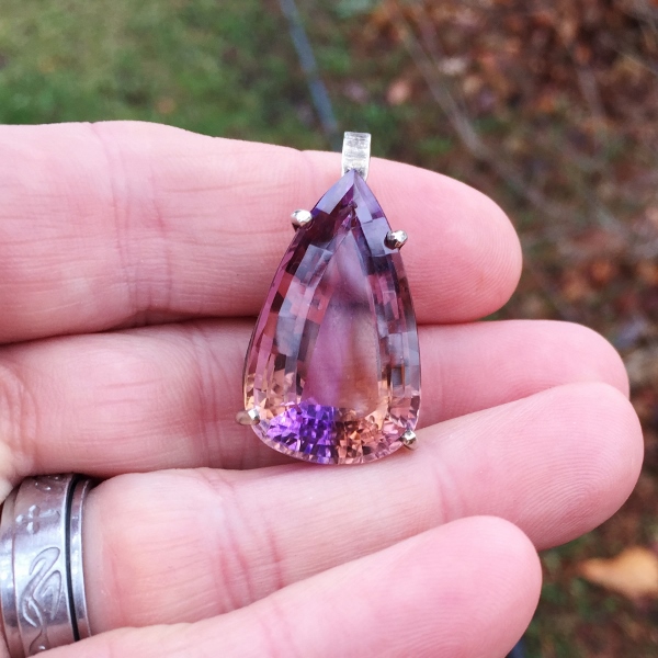 USA Hand Made Sterling Silver Ametrine Pendant 35 carats  Litnon.com