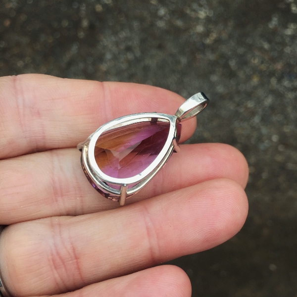 USA Hand Made Sterling Silver Ametrine Pendant 35 carats  Litnon.com