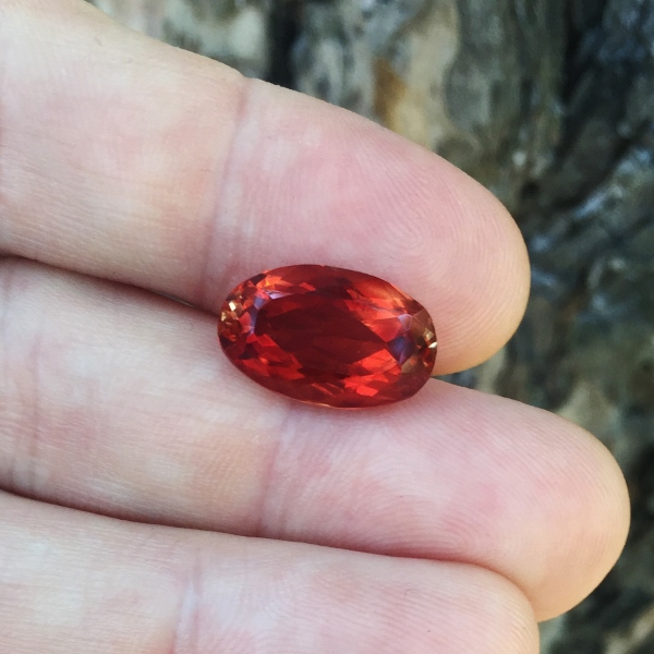 Big American Gem Orange Red Oregon Sunstone 9.43 ct GL Litnon.com