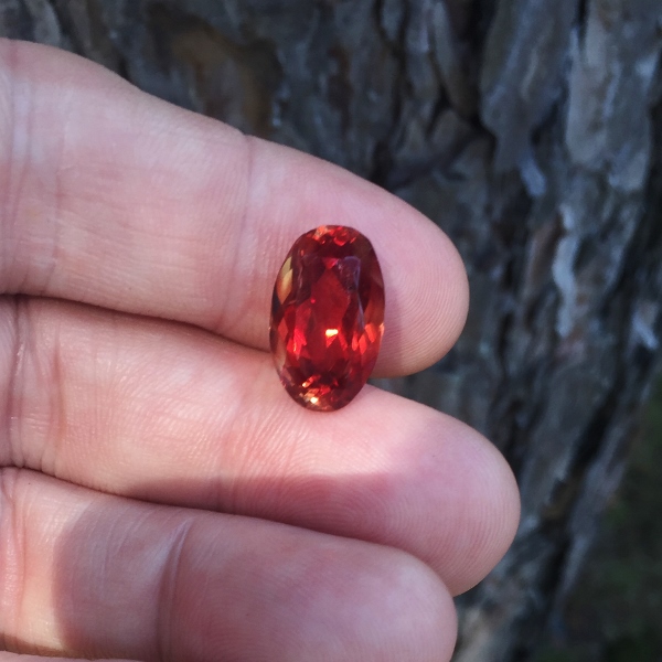 Big American Gem Orange Red Oregon Sunstone 9.43 ct GL Litnon.com