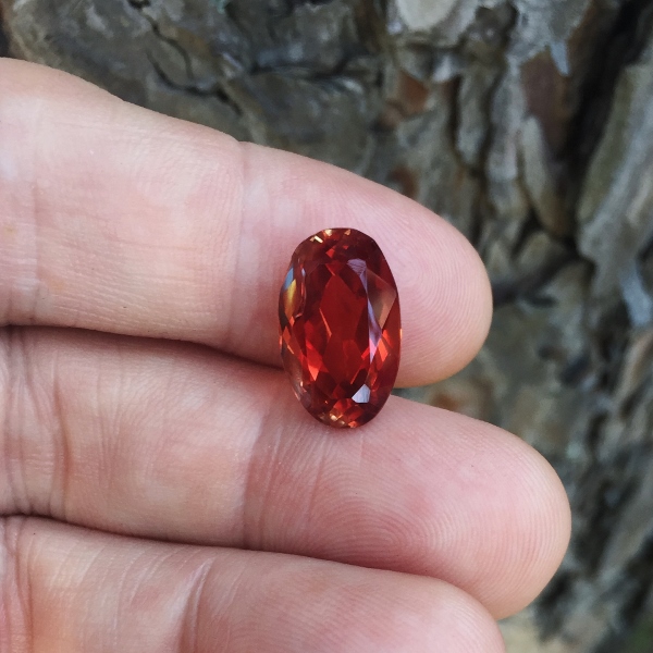 Big American Gem Orange Red Oregon Sunstone 9.43 ct GL Litnon.com