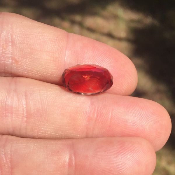 Big American Gem Orange Red Oregon Sunstone 9.43 ct GL Litnon.com