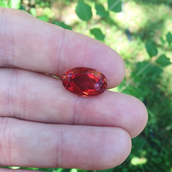 Big American Gem Orange Red Oregon Sunstone 9.43 ct GL Litnon.com