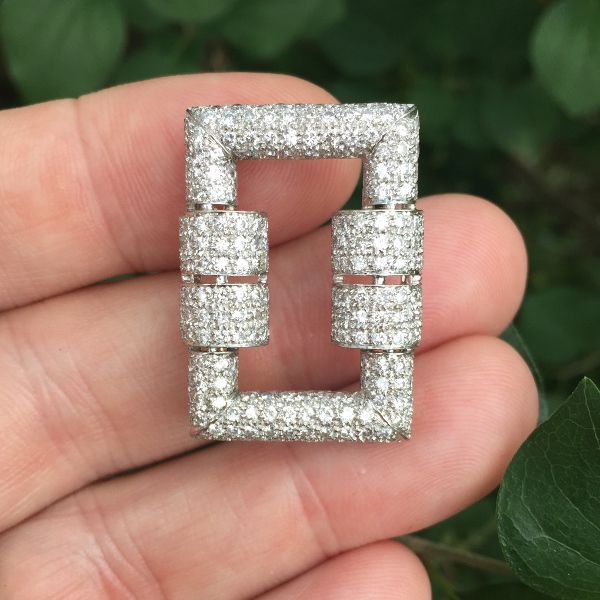 Vintage 14 karat White Gold Diamond Brooch 2.50 carats  Litnon.com