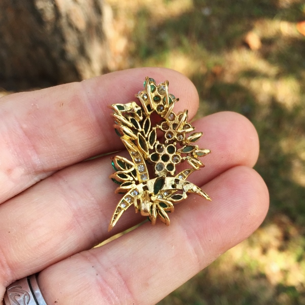 Fine Quality Vintage 18 kt Emerald and Diamond Pendant  Litnon.com