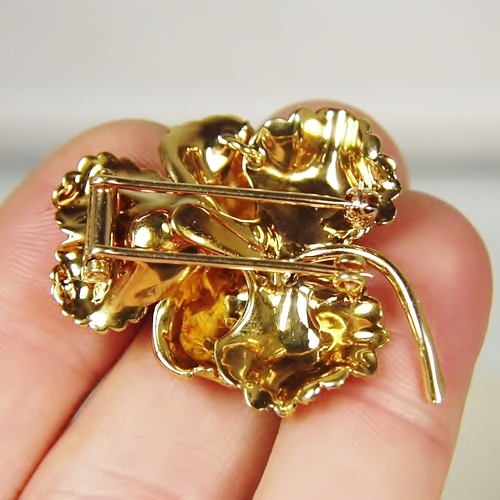 Vintage 18 Karat Tiffany and Co. Diamond Flower Brooch GL  Litnon.com