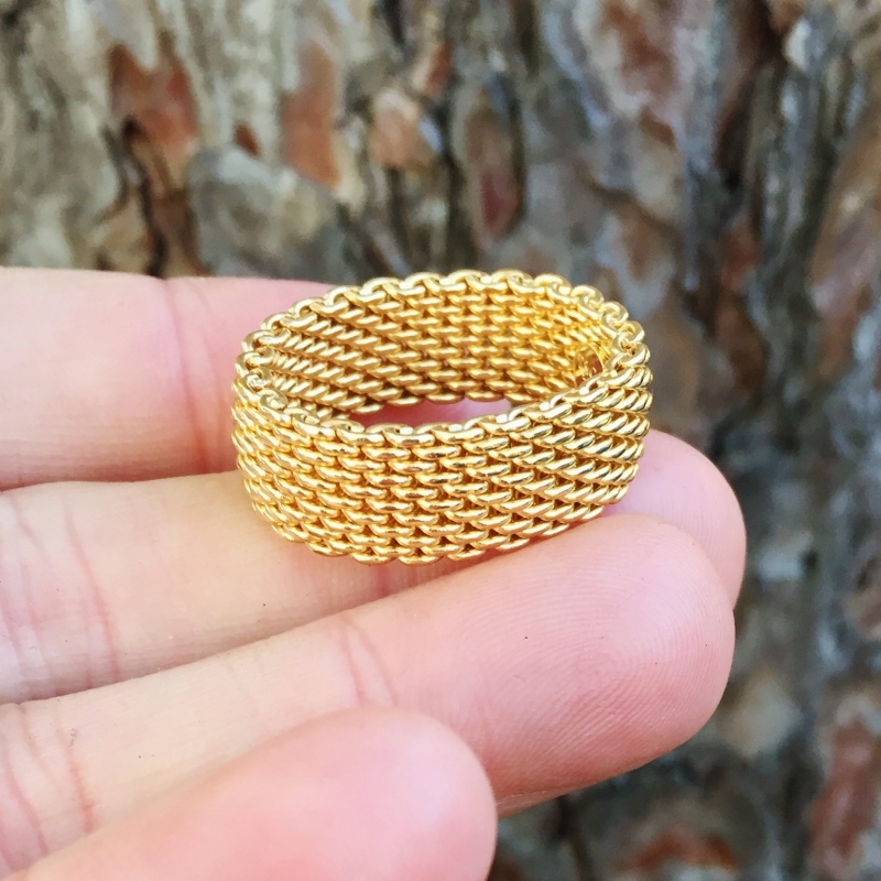 Vintage Tiffany and Co. 18 Karat Gold Mesh Band GL  Litnon.com