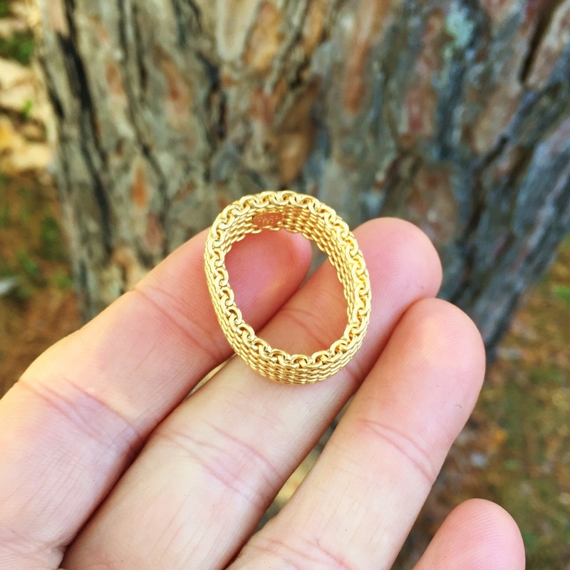 Vintage Tiffany and Co. 18 Karat Gold Mesh Band GL  Litnon.com