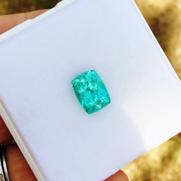 Special Color Blue-Green Afghan Tourmaline 7.64 ct GL Litnon.com
