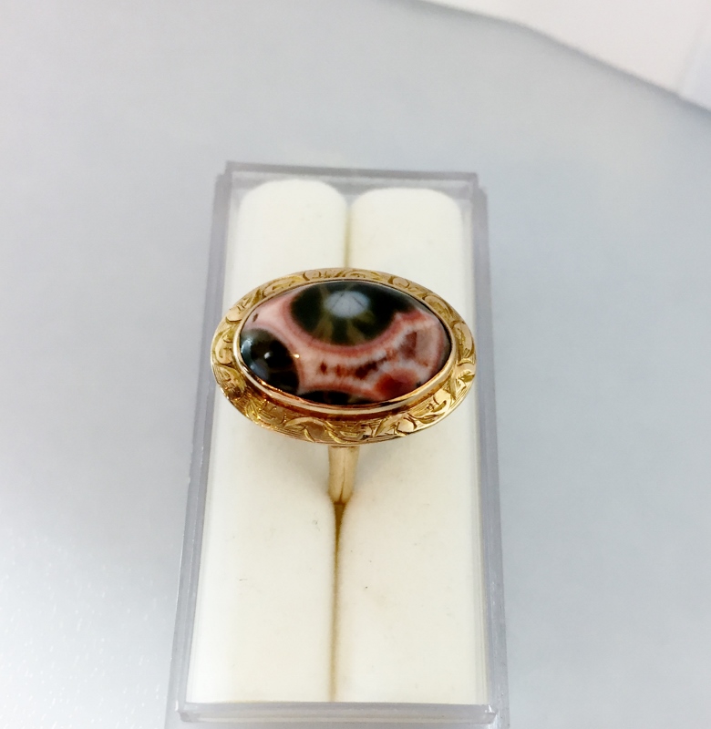 Antique Natural Gem Grade Lake Superior Thompsonite 14 kt Ring  Litnon.com