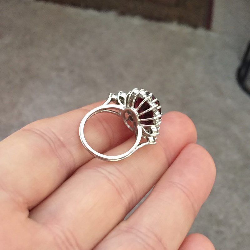 Quality and Value Fine Platinum Rhodolite Garnet Diamond Ring  Litnon.com