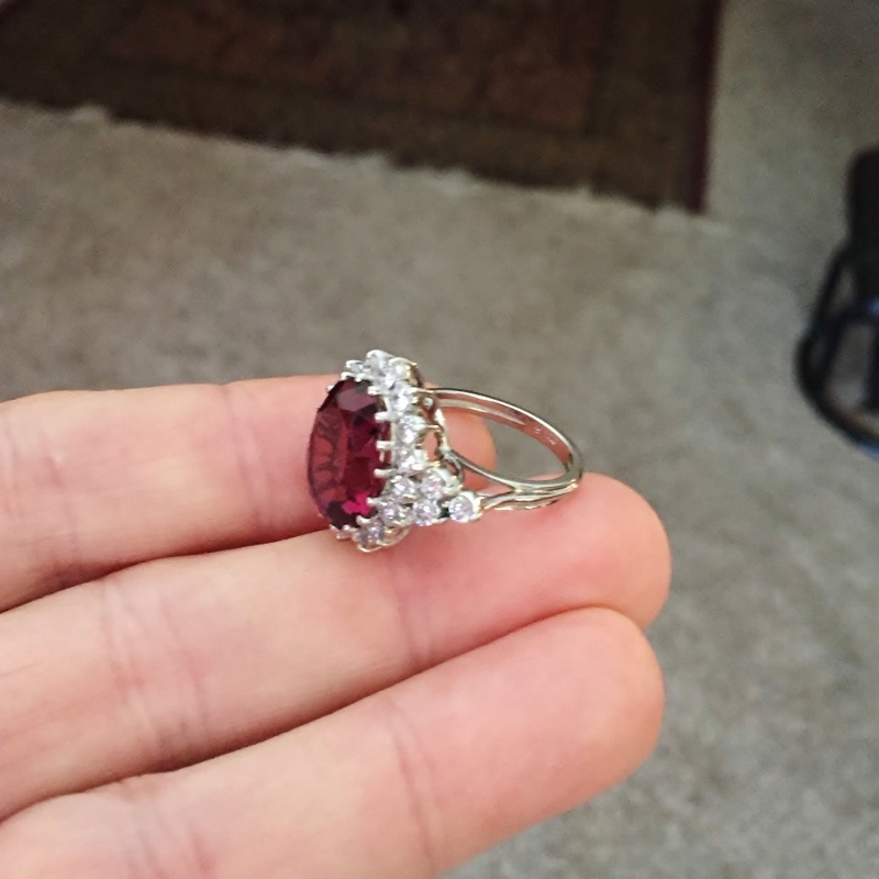 Quality and Value Fine Platinum Rhodolite Garnet Diamond Ring  Litnon.com