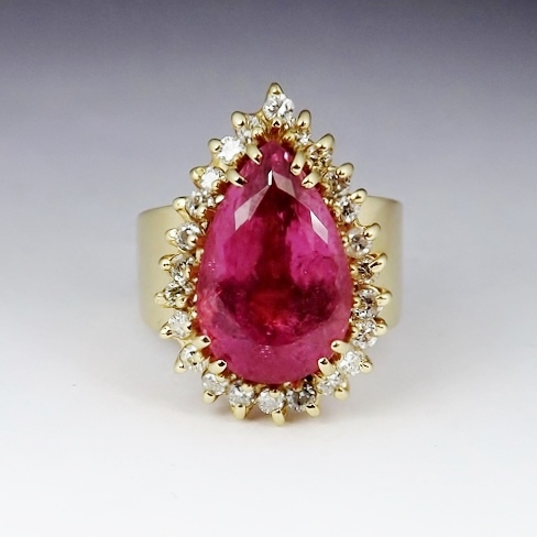 California Himalaya Pink Tourmaline Diamond Ring  Litnon.com