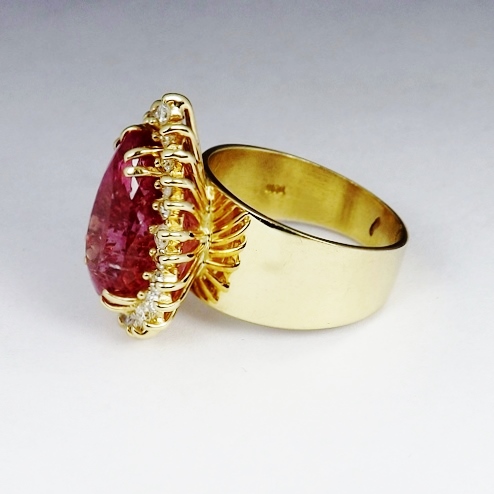 California Himalaya Pink Tourmaline Diamond Ring  Litnon.com