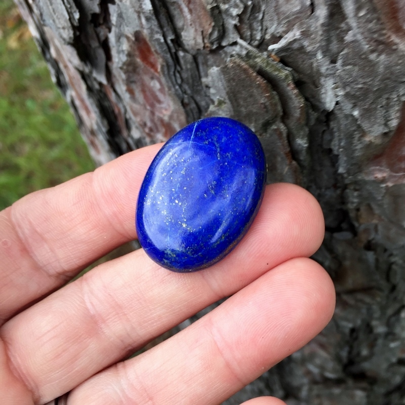 Awesome Color Big 60 ct Lapis Lazuli Pyrite Cab Afghanistan  Litnon.com