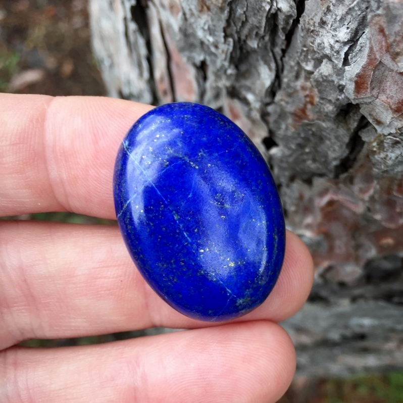 Awesome Color Big 60 ct Lapis Lazuli Pyrite Cab Afghanistan  Litnon.com