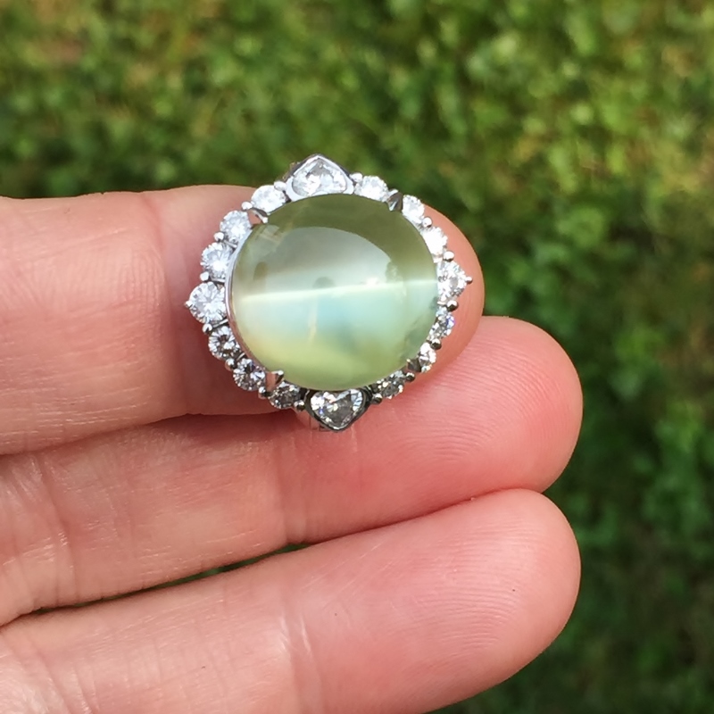 World Class 23ct Natural Catseye Chrysoberyl Platinum Diamond Ring  Litnon.com