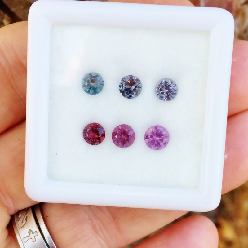 Purple and Steely Blue Natural Spinel Lot Sri Lanka 3.17 ct  Litnon.com