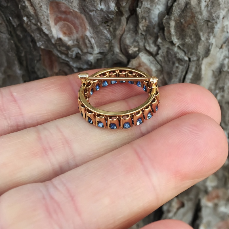 Rare and Top Quality Montana Yogo Gulch Sapphire 14kt Brooch  Litnon.com