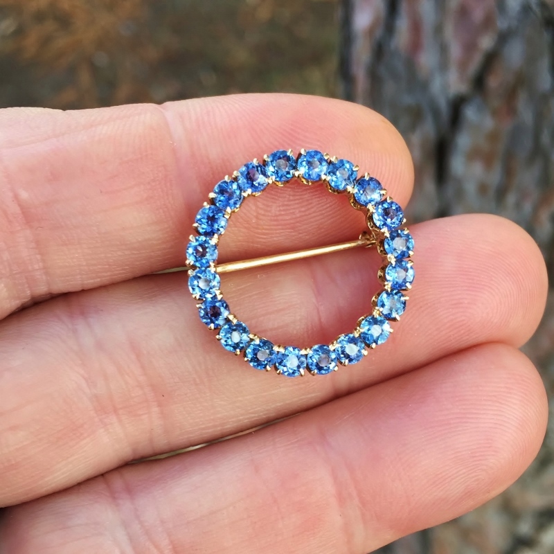 Rare and Top Quality Montana Yogo Gulch Sapphire 14kt Brooch  Litnon.com