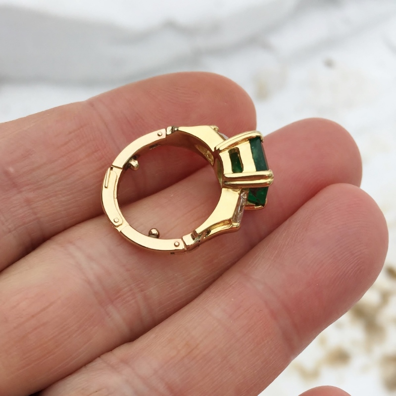 Estate Quality Colombian Emerald Diamond 18kt Ring  Litnon.com