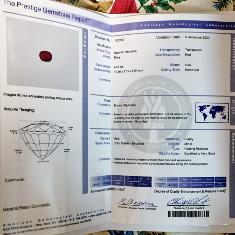 AGL Certified Natural Burmese Ruby 4.51 ct  Litnon.com