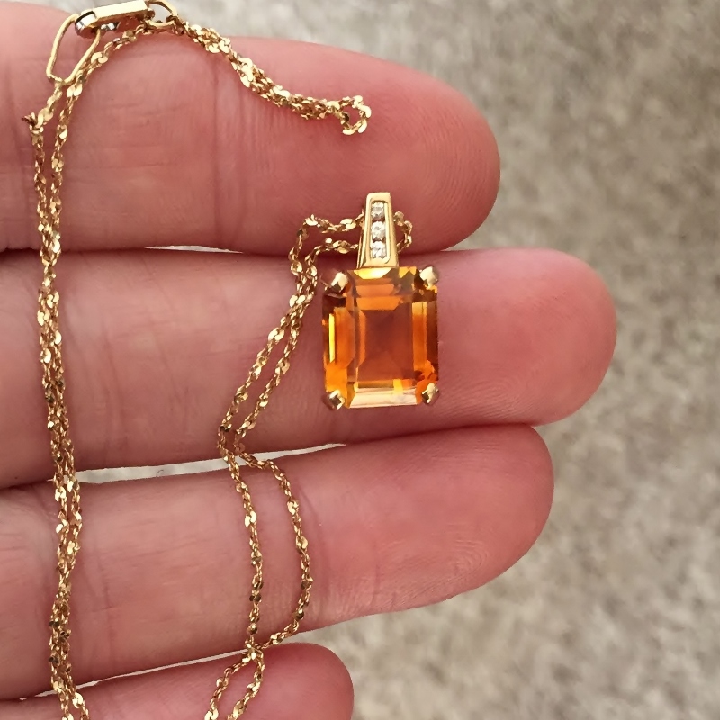 Fine Cut and Color Brazil Citrine 14kt Pendant  Litnon.com