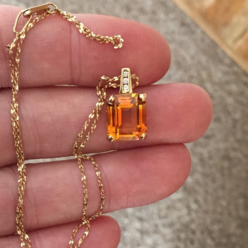 Fine Cut and Color Brazil Citrine 14kt Pendant  Litnon.com