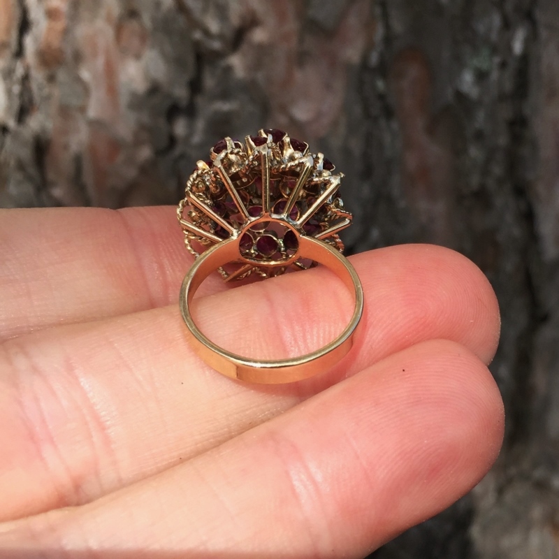 Antique / Vintage Natural Ruby 14 kt Ring 4+ Carats of Rubies  Litnon.com