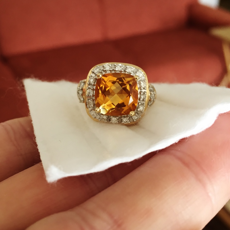 Fine Cut and Color Brazil Citrine 14kt Diamond Ring  Litnon.com