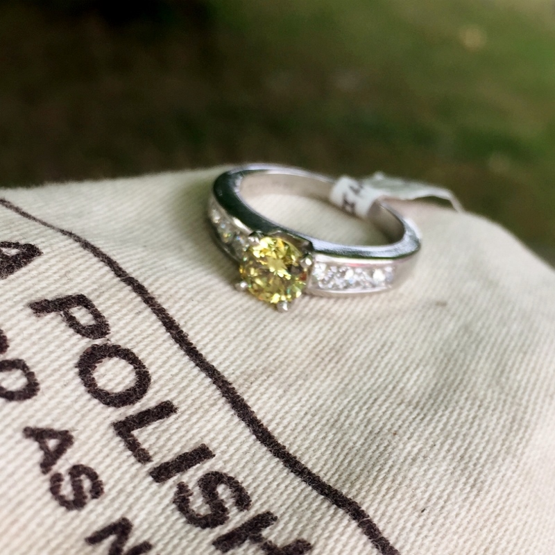 GIA Natural 1.14 ct Fancy Deep Yellow Diamond Platinum Ring  Litnon.com