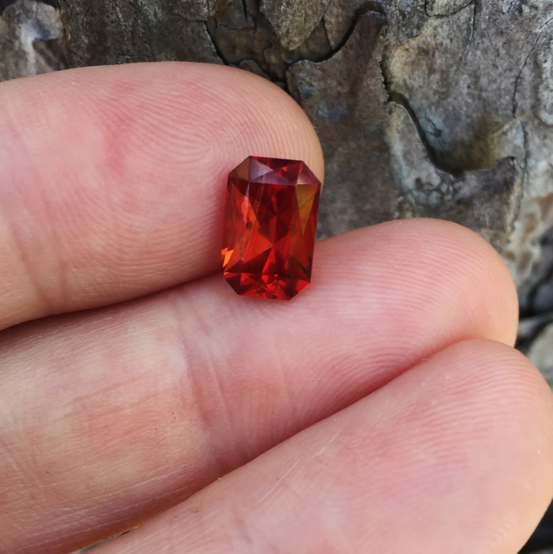 USA Cut American Gem Orange Red Oregon Sunstone 3.06 ct GL Litnon.com