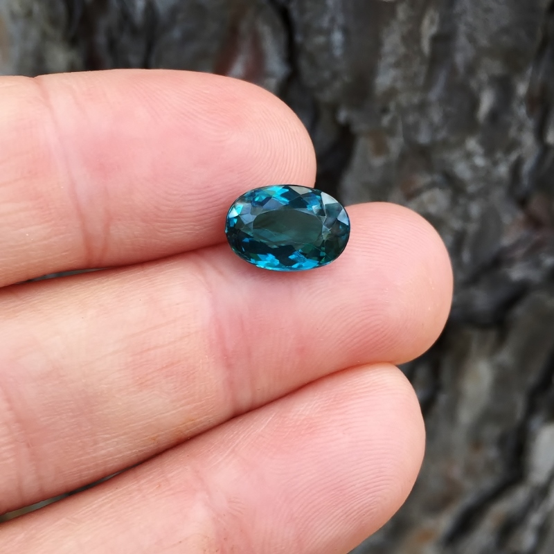 Old Stock Rare Open C-axis Indicolite Tourmaline Brazil 3.95 ct GLI  Litnon.com