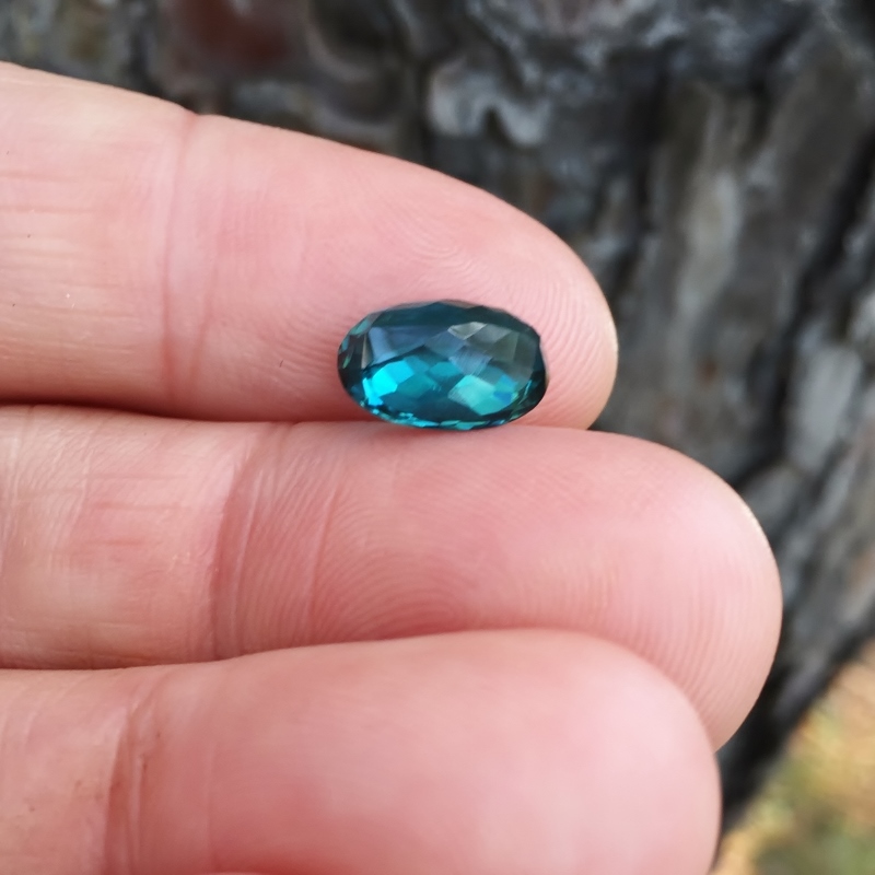 Old Stock Rare Open C-axis Indicolite Tourmaline Brazil 3.95 ct GLI  Litnon.com