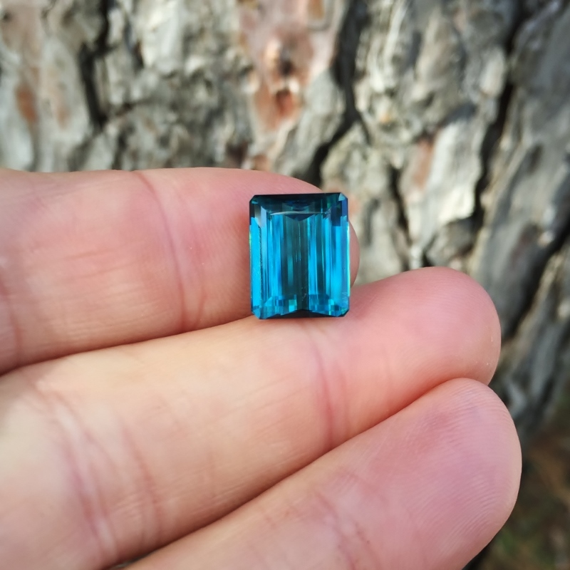 Old Stock Rare Open C-axis Indicolite Tourmaline Brazil 8.21 ct GLI  Litnon.com