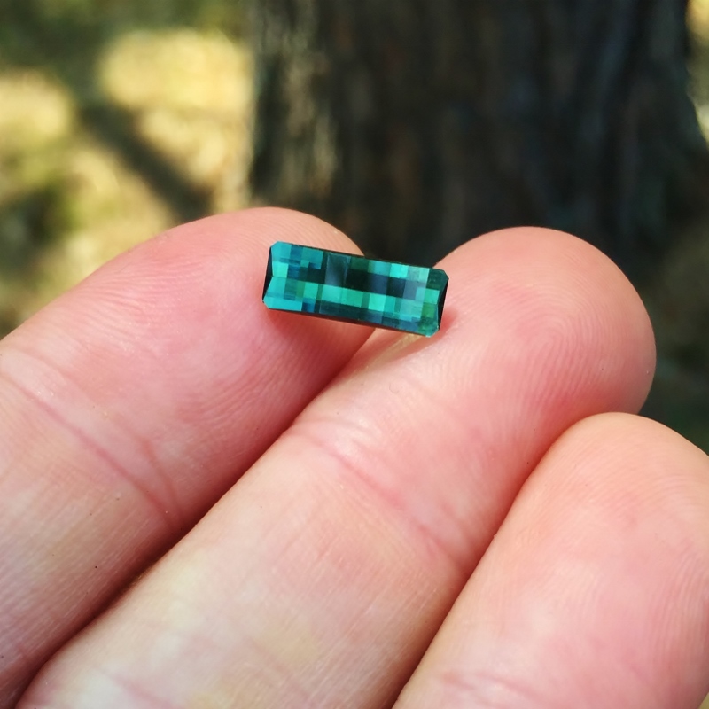 Opposed Bar Cut Natural Green Tourmaline Nigeria 2.06 ct GL Litnon.com