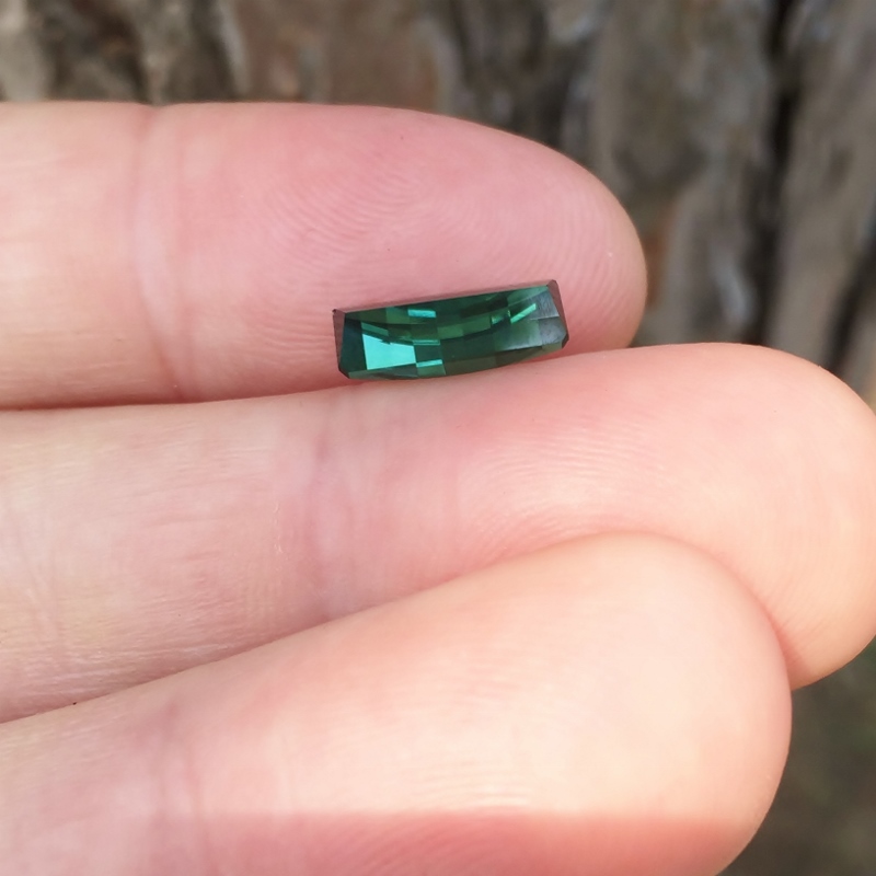 Opposed Bar Cut Natural Green Tourmaline Nigeria 2.06 ct GL Litnon.com