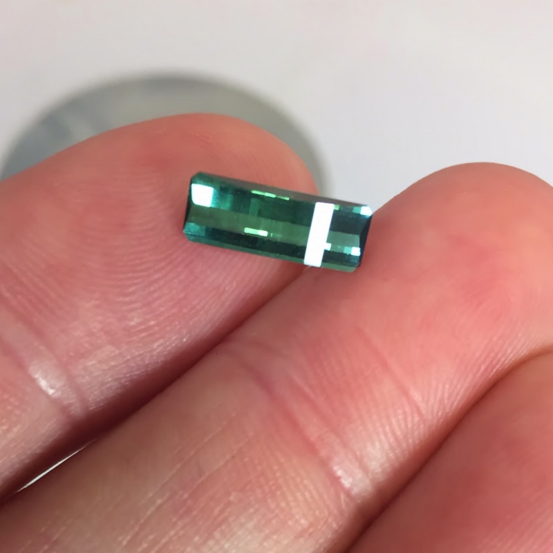 Opposed Bar Cut Natural Green Tourmaline Nigeria 2.06 ct GL Litnon.com