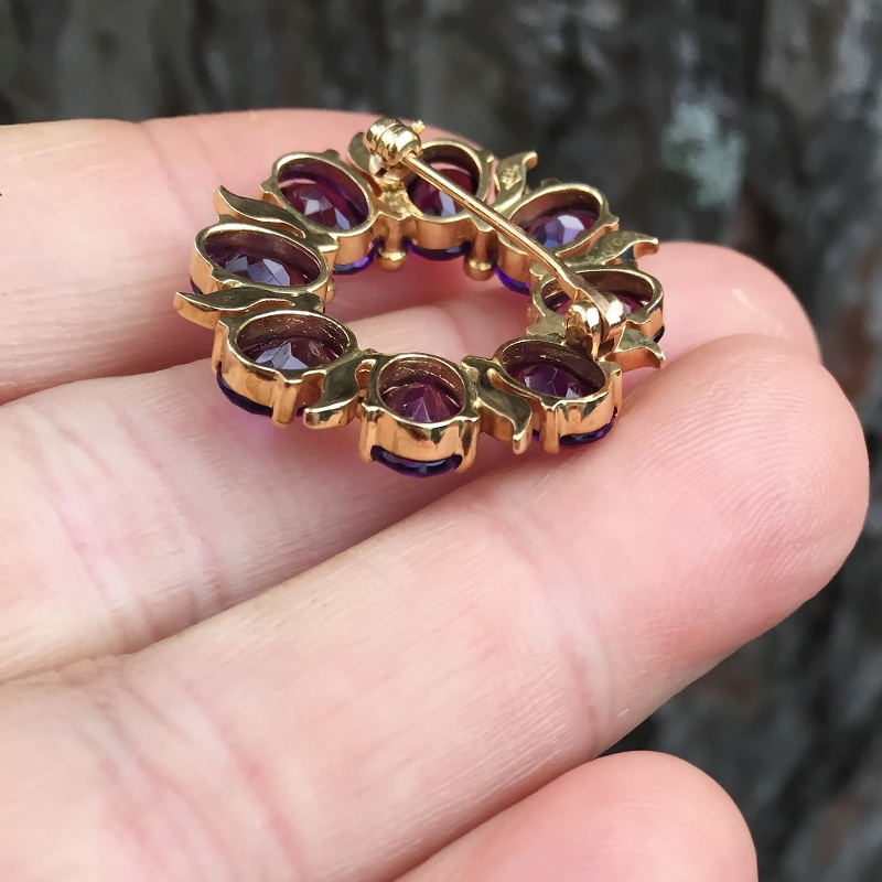 Vintage Special Quality 14 karat Amethyst Brooch  Litnon.com