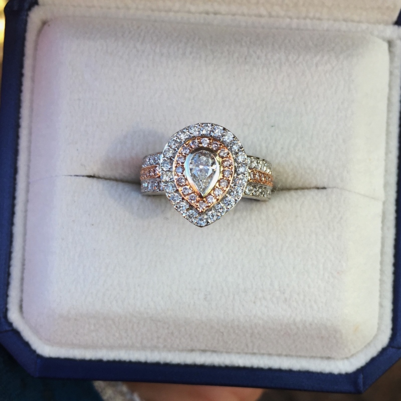 Quality and Brilliance 18 kt Pink and white Diamond Ring 1.5 ct tw  Litnon.com