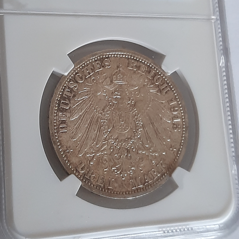 1913A GERMANY 3M PRUSSIA SILVER JUBILEE MS64 Litnon.com