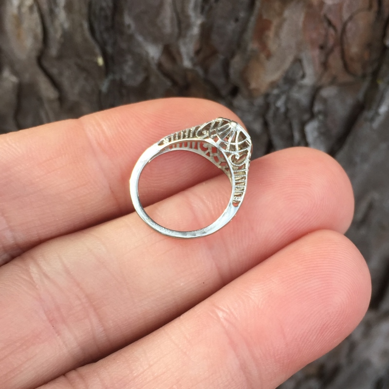 Antique 18kt White Gold Euro Cut Diamond Ring  Litnon.com