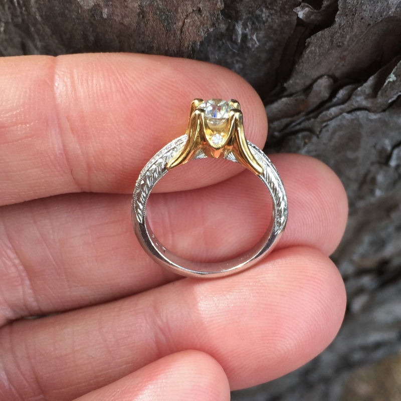 Platinum / 18 KT White Gold Euro Cut Diamond Ring  Litnon.com